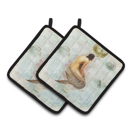 Carolines Treasures Mermaids and Mermen Pair of Pot Holders, 7.5 x 3 x 7.5 in. SB3045PTHD